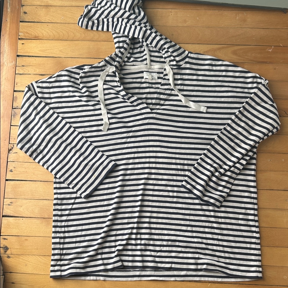Lou & Grey Striped Hooded Long Sleeve Top
